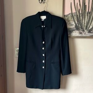 NWOT Vintage Cache Black Diamond Button Formal Jacket Size 12 Retro